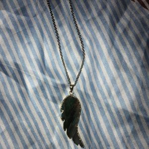 Stone Feather Necklace